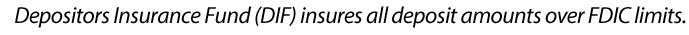 Depositors Insurance Fund (DIF) insures all deposit amounts over FDIC limits.